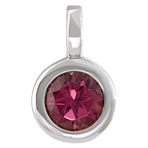 14K White Natural Rhodolite Garnet Pendant