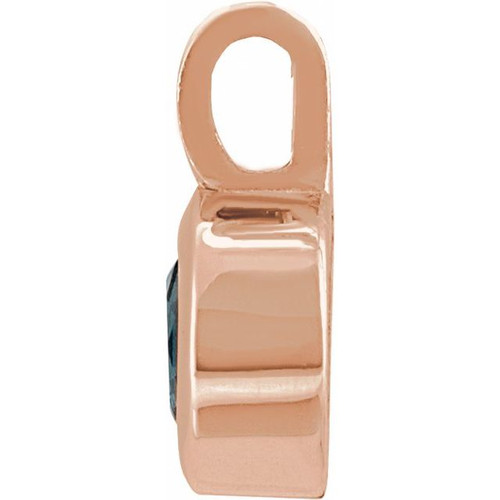 14K Rose Natural London Blue Topaz Pendant