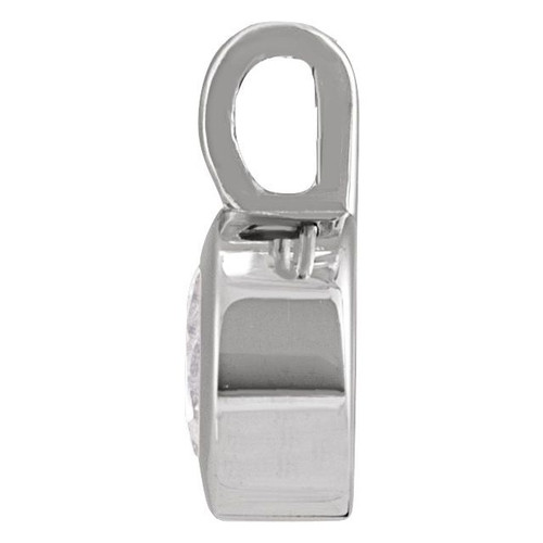 14K White Natural Blue Moonstone Pendant