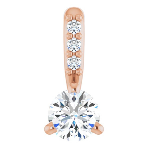 14K Rose 1/5 CTW Natural Diamond Pendant