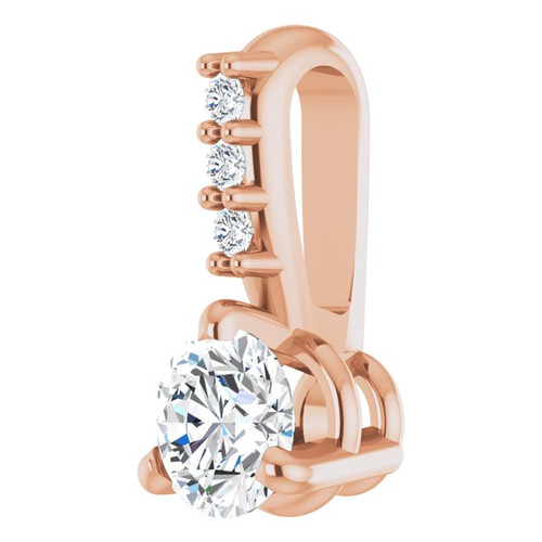 14K Rose 1/5 CTW Natural Diamond Pendant