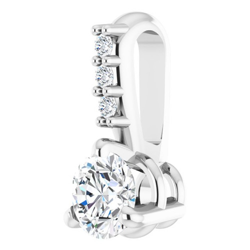 14K White 1/5 CTW Natural Diamond Pendant