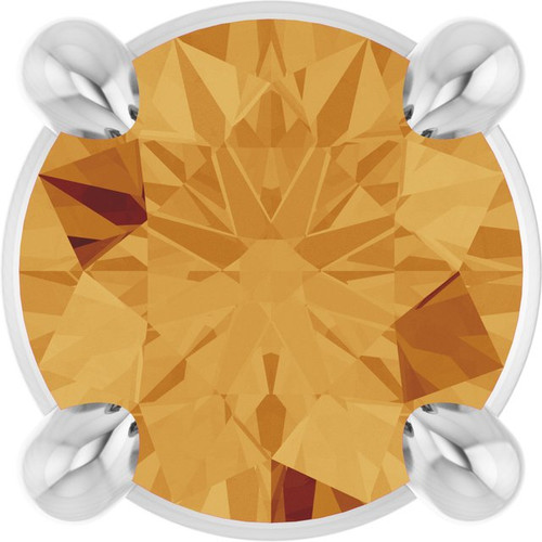 Platinum 4 mm Natural Citrine Pendant