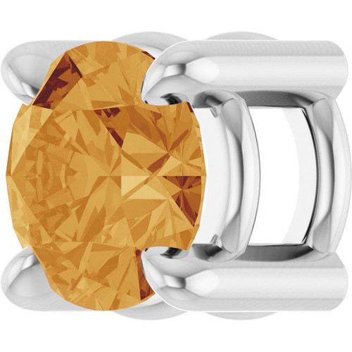 Platinum 4 mm Natural Citrine Pendant