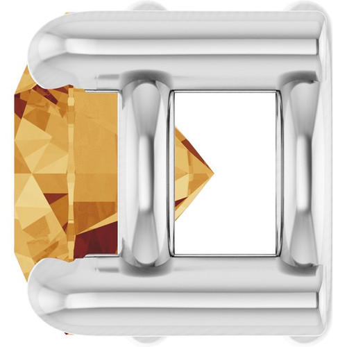 Platinum 4 mm Natural Citrine Pendant