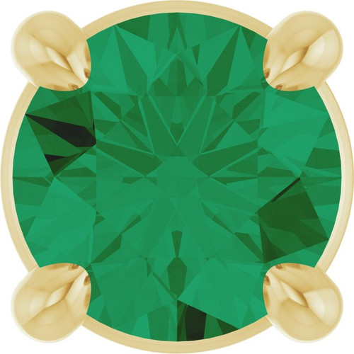 14K Yellow 4 mm Natural Emerald Pendant