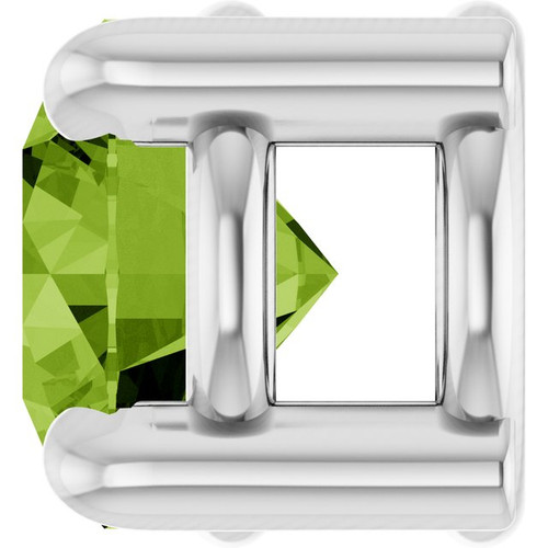 14K White 4 mm Natural Peridot Pendant