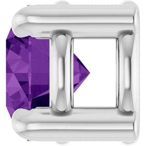 Platinum 4 mm Natural Amethyst Pendant