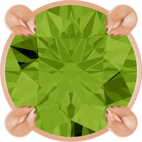 14K Rose 4 mm Natural Peridot Pendant