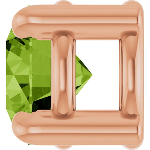 14K Rose 4 mm Natural Peridot Pendant