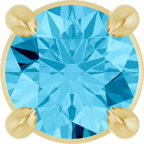 14K Yellow 4 mm Natural Aquamarine Pendant