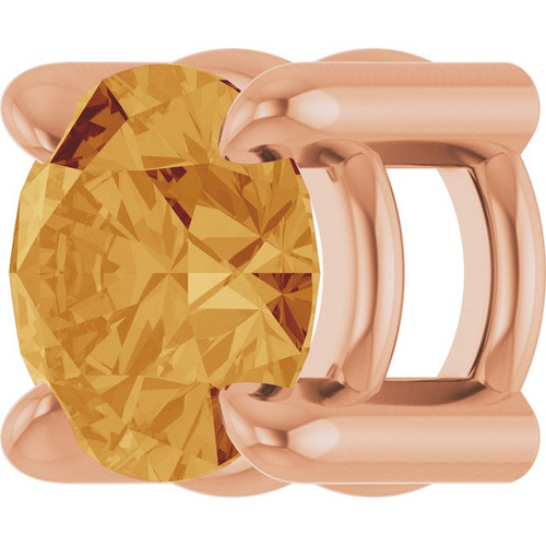 14K Rose 4 mm Natural Citrine Pendant