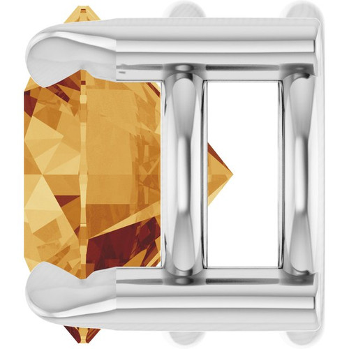 Platinum 6 mm Natural Citrine Pendant