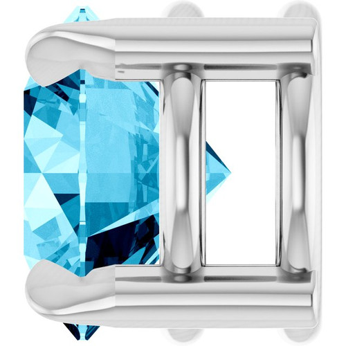 Platinum 6 mm Natural Aquamarine Pendant