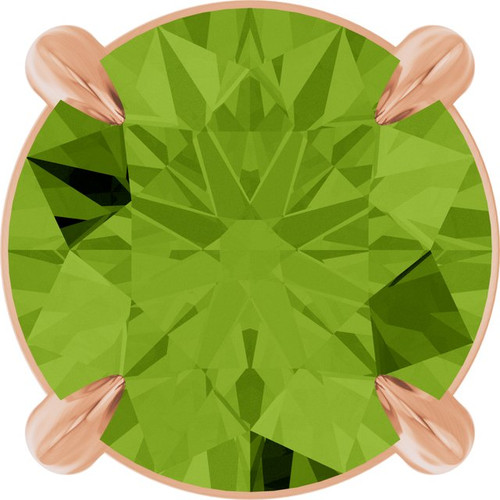 14K Rose 6 mm Natural Peridot Pendant