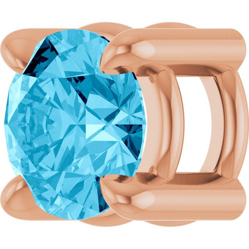 14K Rose 4 mm Natural Aquamarine Pendant