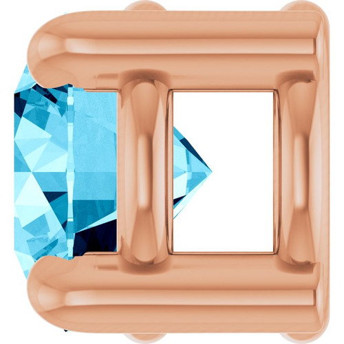 14K Rose 4 mm Natural Aquamarine Pendant