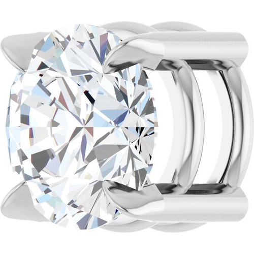 Platinum 6 mm Natural White Sapphire Pendant