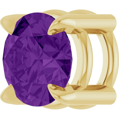 14K Yellow 5 mm Natural Amethyst Pendant
