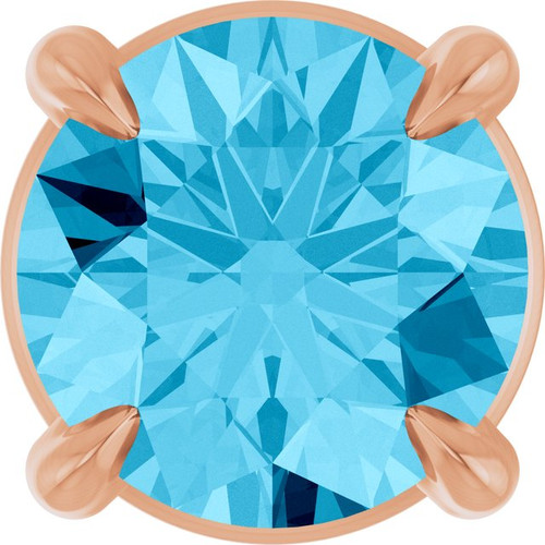 14K Rose 5 mm Natural Aquamarine Pendant