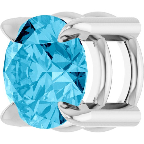 Platinum 5 mm Natural Aquamarine Pendant