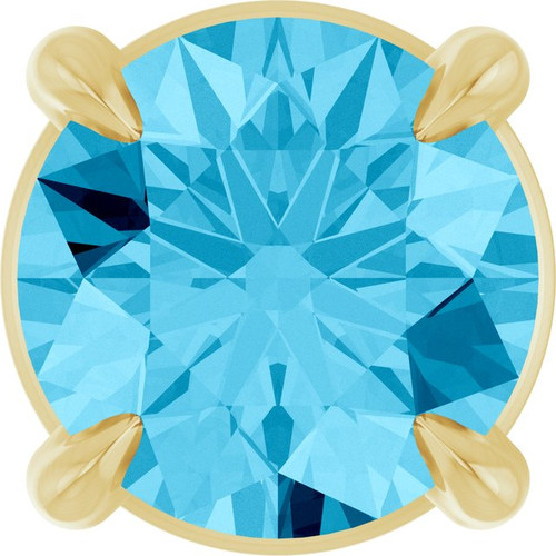 14K Yellow 5 mm Natural Aquamarine Pendant