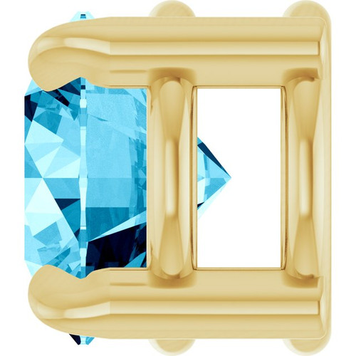 14K Yellow 5 mm Natural Aquamarine Pendant