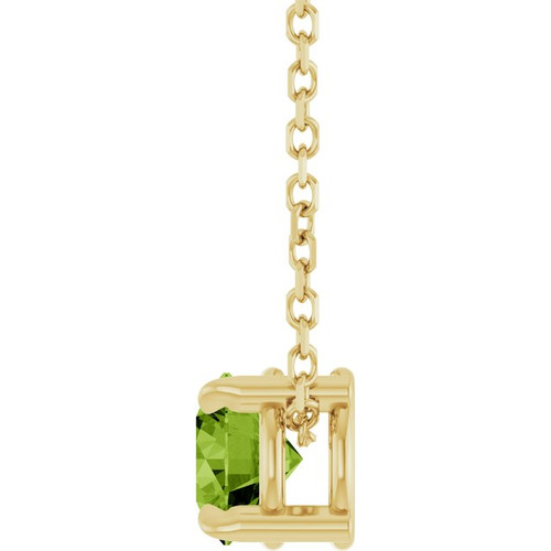 14K Yellow 5 mm Natural Peridot 16-18" Necklace