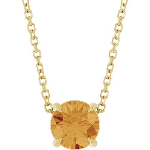 14K Yellow 6 mm Natural Citrine 16-18" Necklace