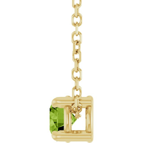 14K Yellow 4 mm Natural Peridot 16-18" Necklace