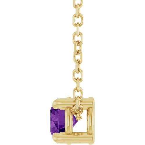 14K Yellow 4 mm Natural Amethyst 16-18" Necklace