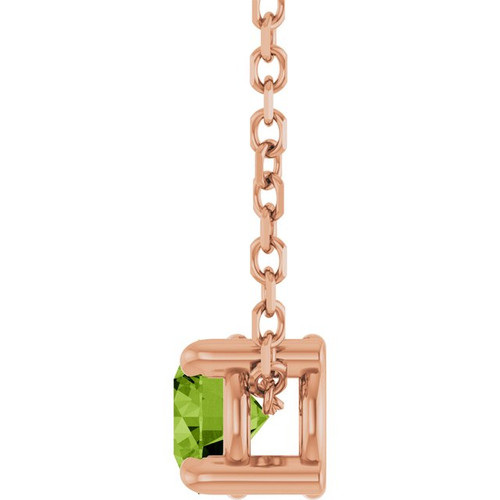 14 Karat Rose Gold Natural Peridot Necklace 4mm, 16-18 Inch - $553