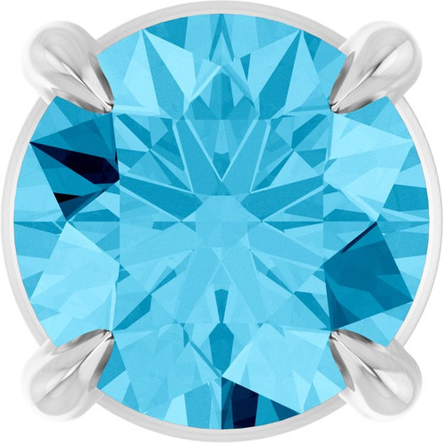 Sterling Silver 5 mm Natural Aquamarine Pendant