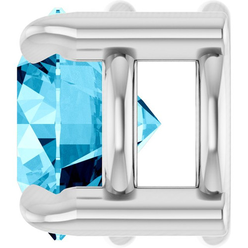 Sterling Silver 5 mm Natural Aquamarine Pendant