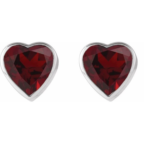 Sterling Silver Natural Mozambique Garnet Stud Earrings