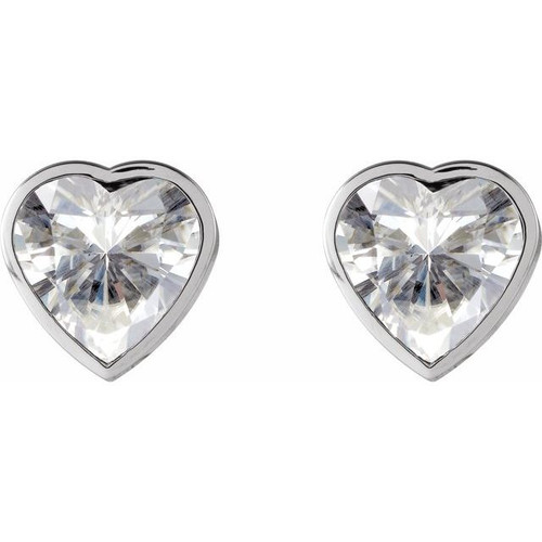 14K White Stuller Lab-Grown Moissanite Stud Earrings