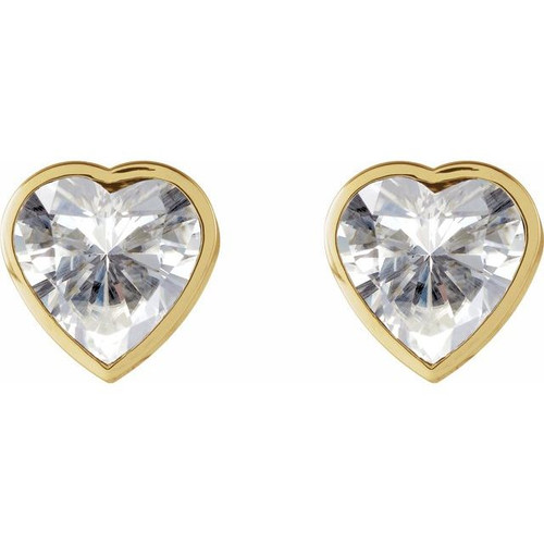 14K Yellow Stuller Lab-Grown Moissanite Stud Earrings