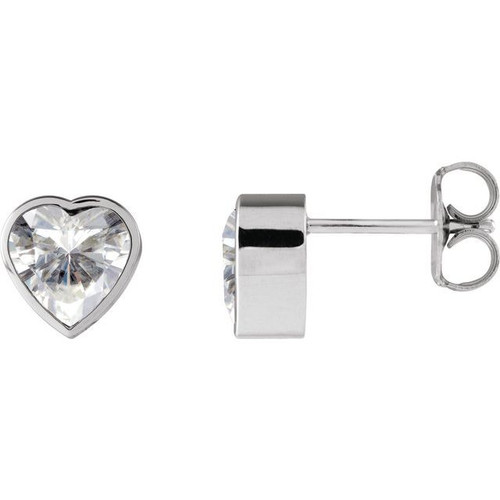 Sterling Silver Stuller Lab-Grown Moissanite Stud Earrings