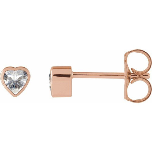 14K Rose Stuller Lab-Grown Moissanite Stud Earrings