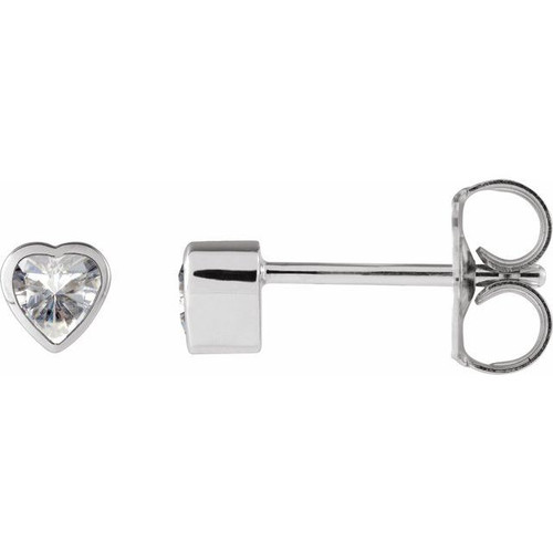 Platinum Stuller Lab-Grown Moissanite Stud Earrings