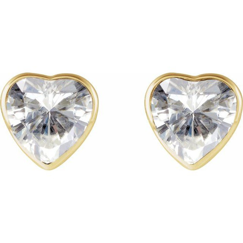 14K Yellow Stuller Lab-Grown Moissanite Stud Earrings