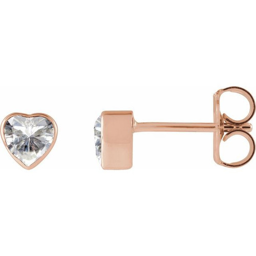 14K Rose Stuller Lab-Grown Moissanite Stud Earrings