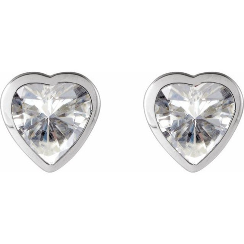 14K White Stuller Lab-Grown Moissanite Stud Earrings