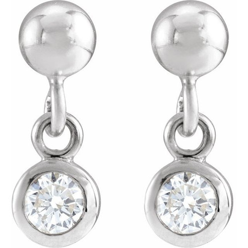 Sterling Silver 1/5 CTW Natural Diamond Bezel-Set Earrings