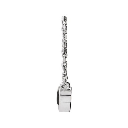 Platinum Natural Black Onyx Bezel-Set 16-18" Necklace