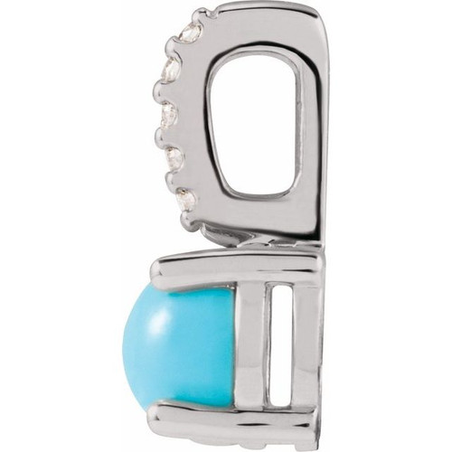 Platinum Natural Turquoise & .02 CTW Natural Diamond Pendant