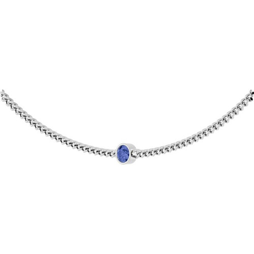 14K White Natural Tanzanite 16" Necklace