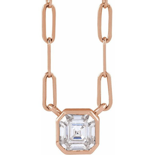 14K Rose Lab-Grown Moissanite 18" Necklace