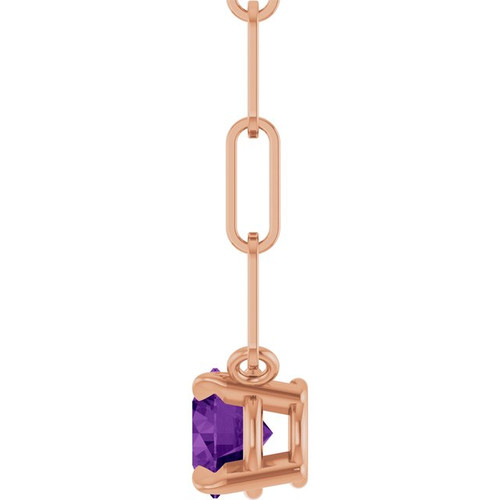 14K Rose Natural Amethyst 18" Necklace