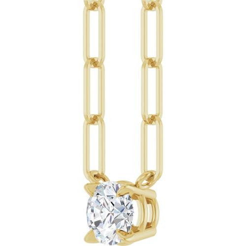 14K Yellow Natural White Sapphire 18" Necklace